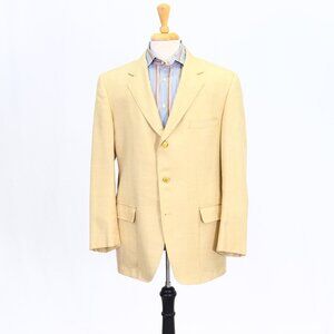 H. Freeman & Son 46R Beige Solid 3-Button Sport Coat Blazer Jacket P035